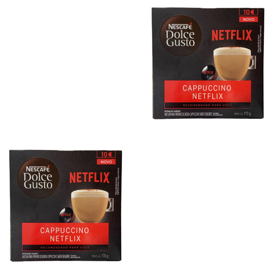 Kit 2 Caixas Cappuccino Netflix 10 Cápsulas Nescafé Dolce Gusto